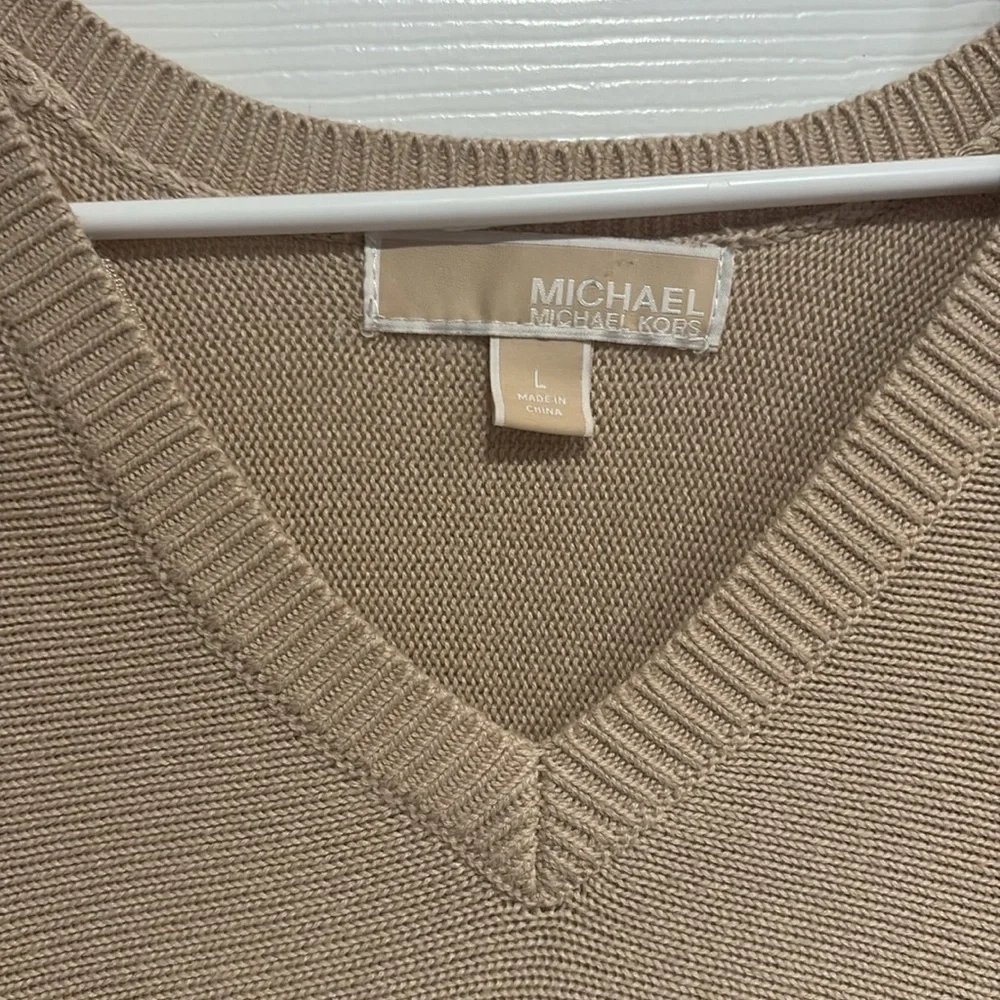 Michael Kors Tan V-Neck Blouse